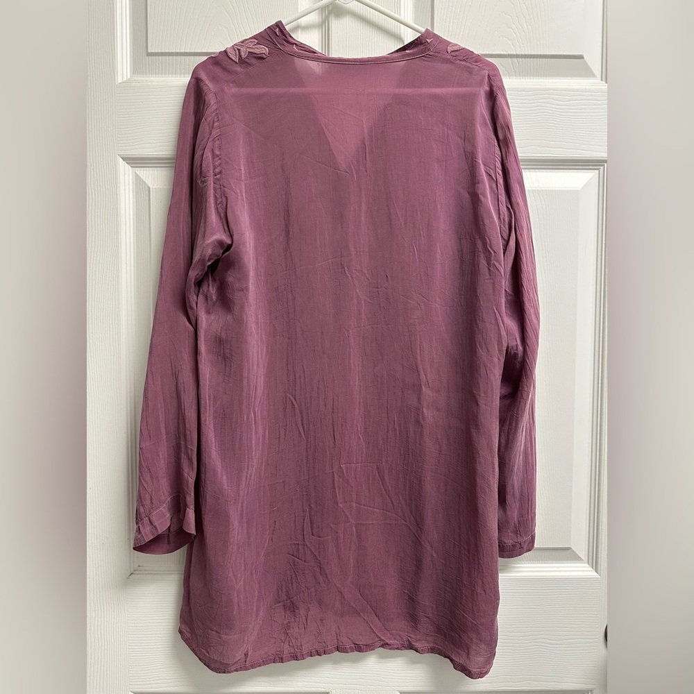 Johnny Was Purple Embroidered Tunic - Picture 4 of 5